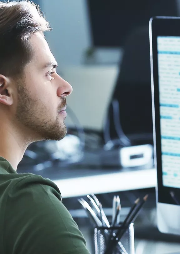 A man using a computer 